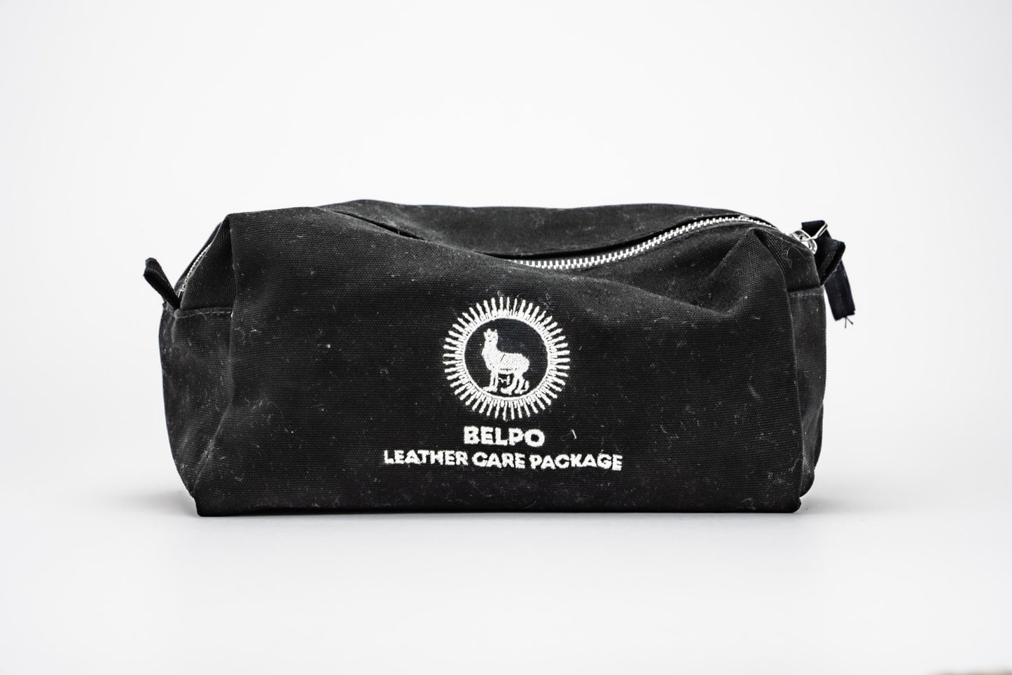 Belpo - "Care package: Embroidered pouch, Liquid leather care spray, Sponge, pig brush (19cm), 75ML grease, 75ml Saddle Soap"