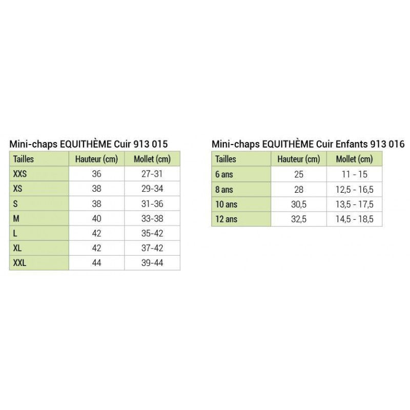 Equithème - Mini-chaps “cuir”