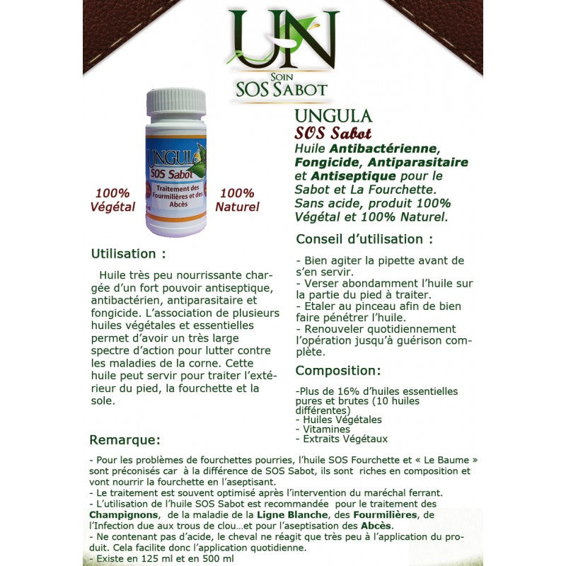 Ungula - Huile "SOS Sabot" pot pinceau 125mL