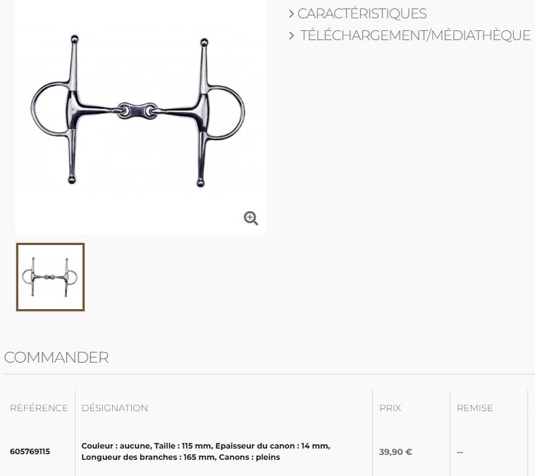 Mors aiguille double brisure