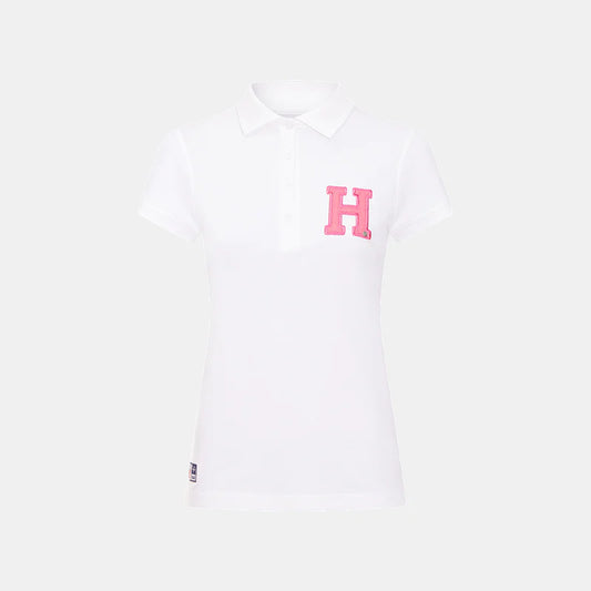HAGG - Polo manches courtes femme blanc/ rose